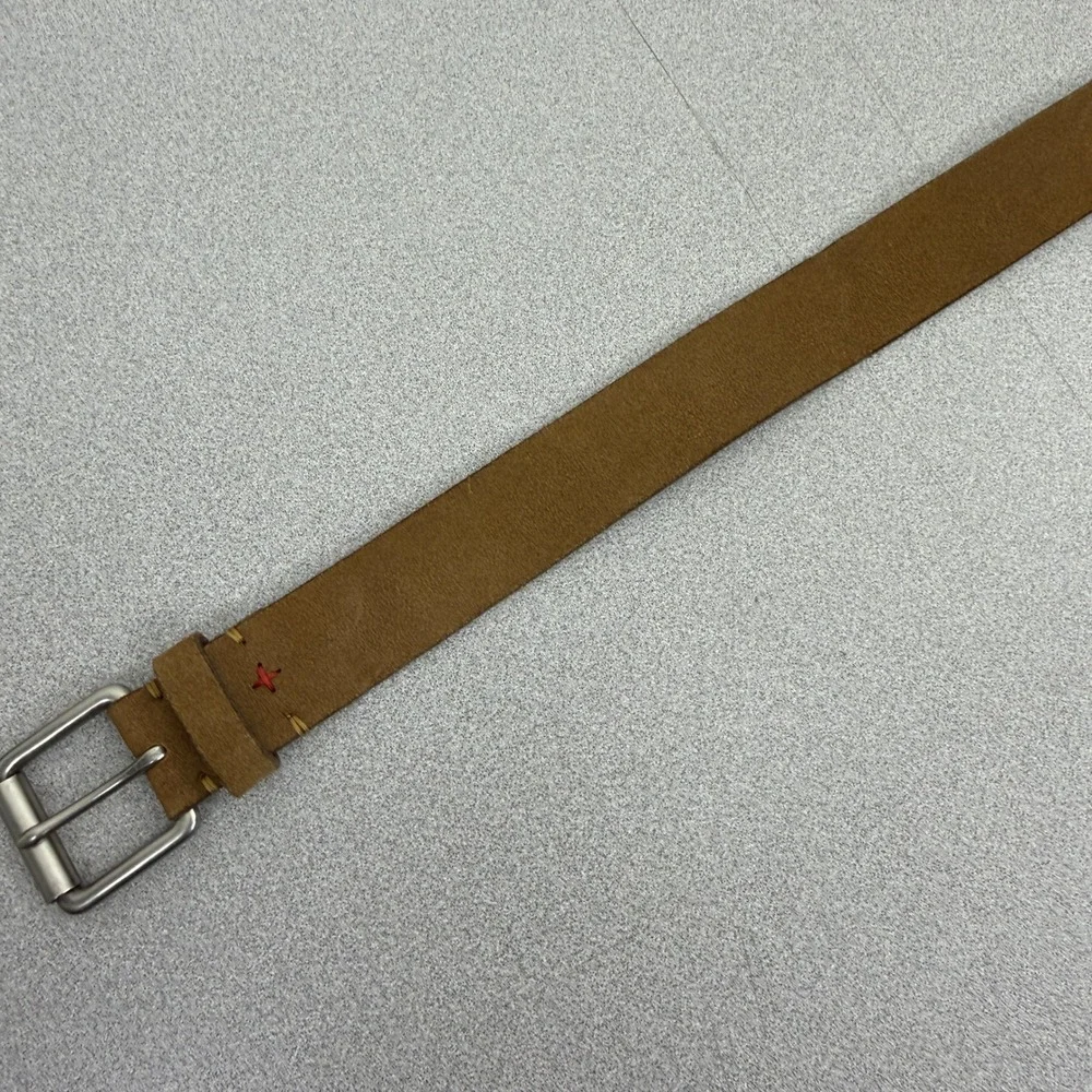 Damen + Hastings Belt Mens Small Brown Addison Suede Leather Roller Buckle